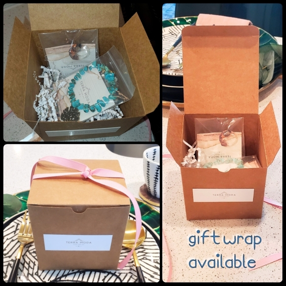 Fluorite Gemstone & Silver Leaf in Resin Necklace - Picture 8 of 8